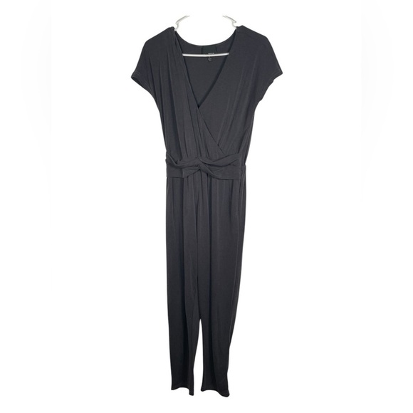 Greylin Jumpsuit Women Small Short Sleeve Gray pockets modal blend stretch waist - Picture 2 of 8